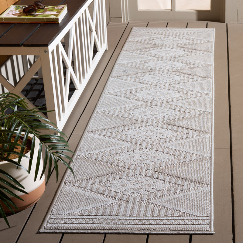 Tapis à motif géométrique 600 F Finn, Tapis de couloir 2 pi x 8 pi
