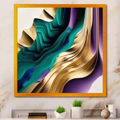 Mauve, vert et or, "Bold Strokes III", art mural abstrait