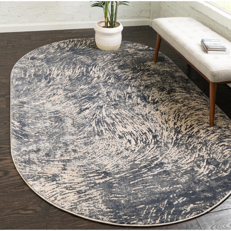 Abstract Indoor Rug, Oval 8' x 10'