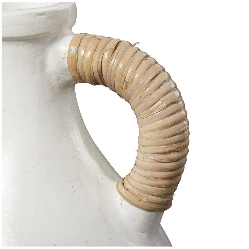 Terracotta Table Vase, White
