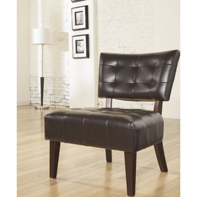 Fauteuil d'appoint capitonné en cuir avec sièges surdimensionnés Furniture, brun