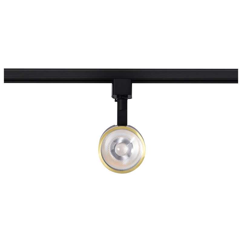 Matte Black and Brushed Brass LED Adjustable Track Head