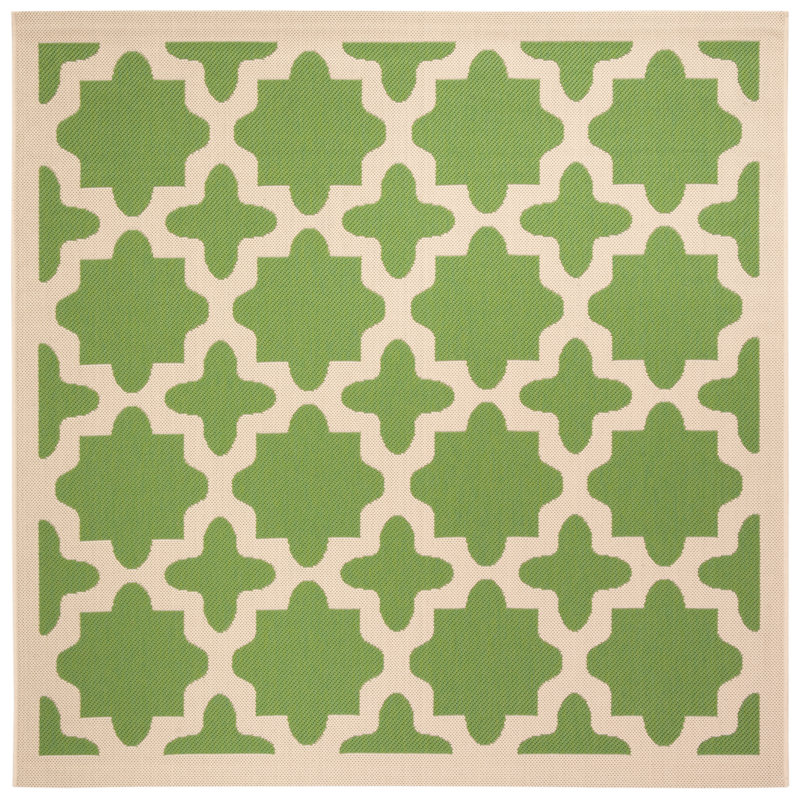 Tapis d'intérieur / extérieur à motif géométrique Herefordshire Performance, Carré de 7 pi 1 po