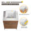 Meuble-lavabo autoportant simple de 48 po avec comptoir en céramique Kanheya, meuble-lavabo sur pied avec 4 portes et 3 tablettes