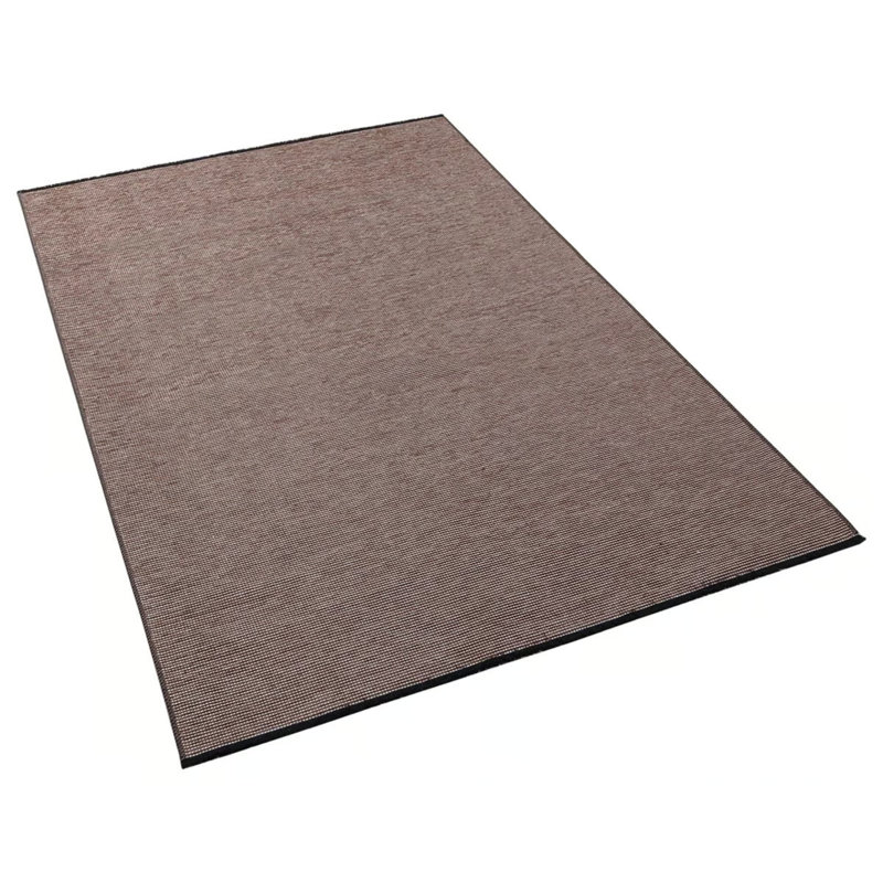 Tapis organique antiallergique de couleur brune sans motif et non tissé à la machine, Rectangle 5 pi 3 po x 7 pi 7 po
