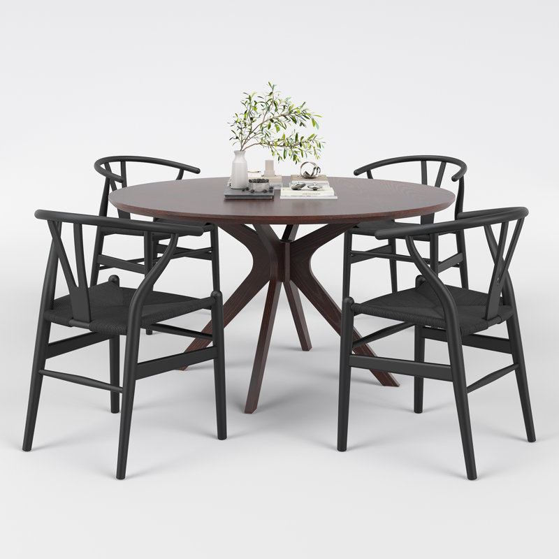 4 Person Round Dining Sets, Back