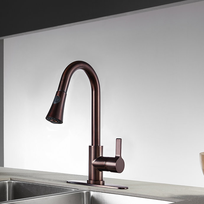 Kingston Brass Continental Single-Handle Pull-Down Kitchen Faucet, Oil Rubbed Bronze