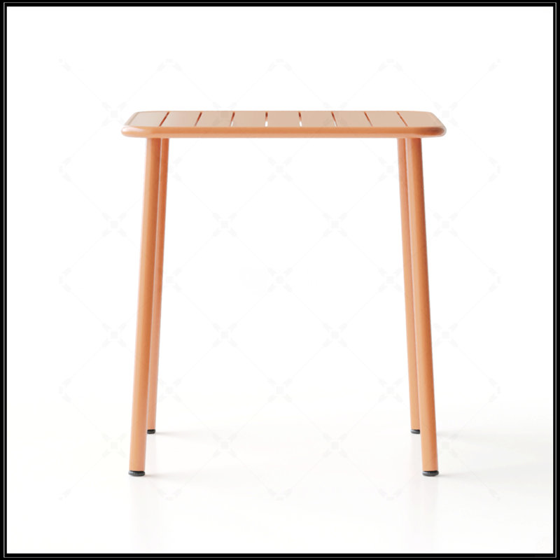 Table carrée, Rouge brique clair