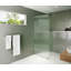 Aurora 34 in. x 78 in. Fully Frameless Fluted Radius Single Fixed Shower Panel-45920022-17217072