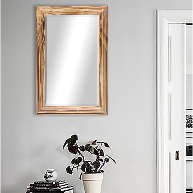 Miroir de salle de bain Kerber, H 35 po x l 29 po, Bois naturel