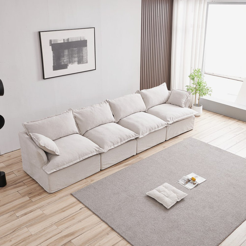 Canapé modulaire 148,8 po, Gris clair