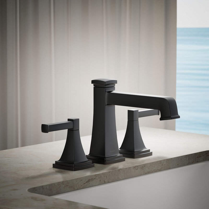 Riff Bath Faucet Trim With Diverter Spout, Matte Black