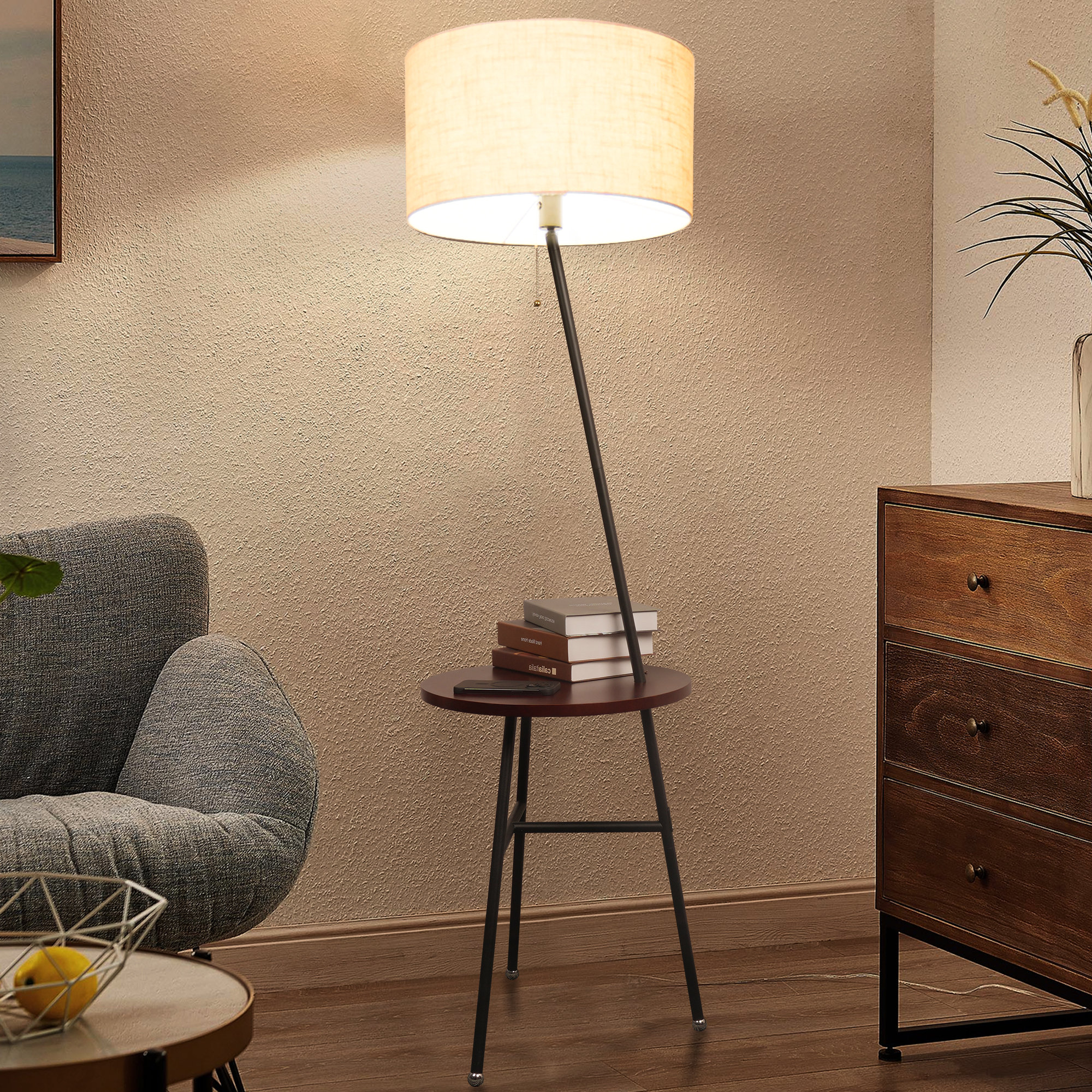 Latitude Run® Hallandale Solid Wood Floor and Table Lamp & Reviews ...