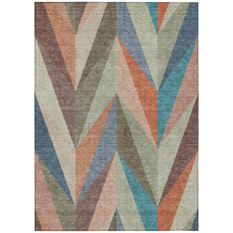 Machine Washable Indoor/Outdoor Chantille ACN2265 Geometric Rug