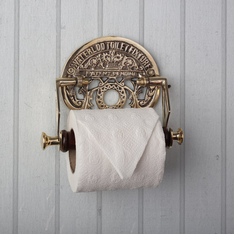 Aghi Wall Mounted Toilet Paper Holder, Brass
