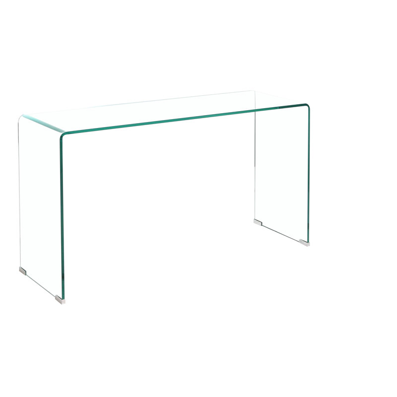 Console de salon transparente avec coins arrondis - Élégante et pratique Facile à nettoyer, entretenir, dégager la table, apparence simple, multi-usage pour la surface de la maison