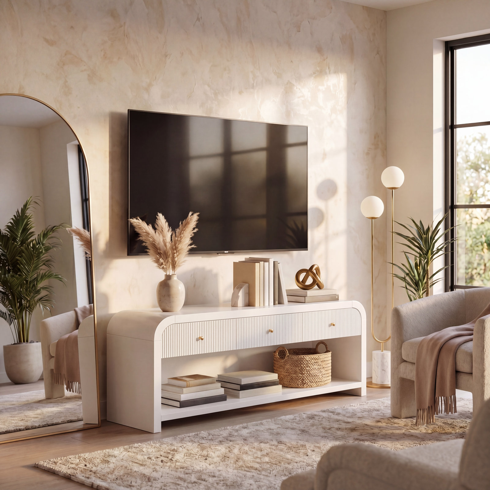 Liabella 60" TV Stand, White