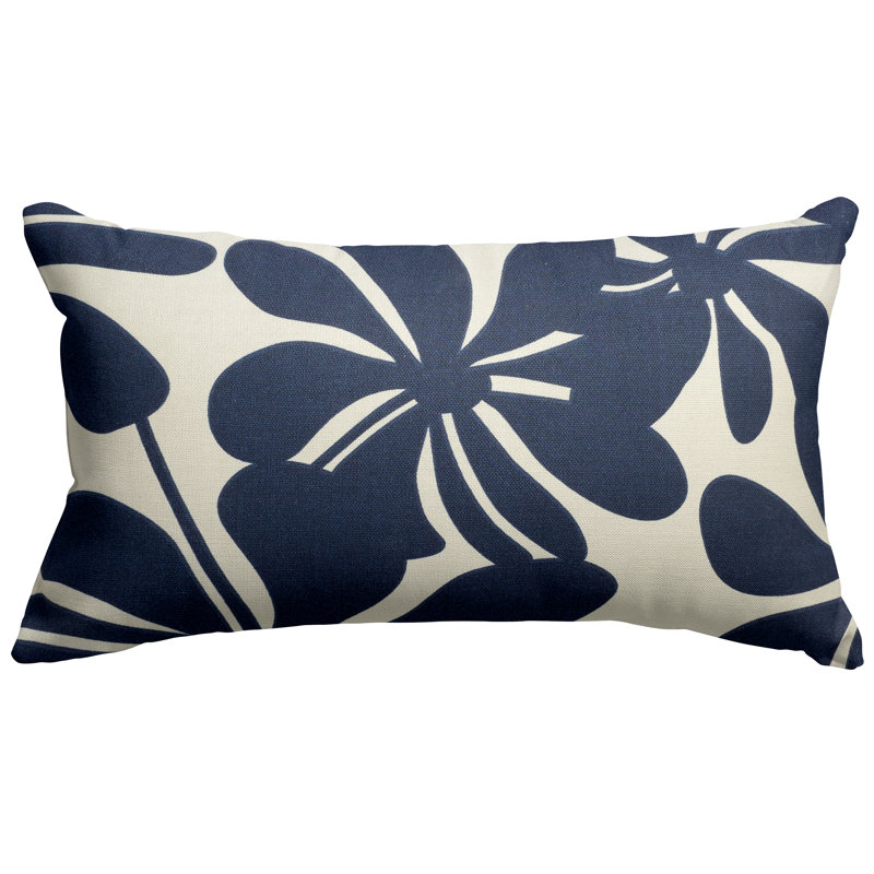Plantation Outdoor Rectangular Pillow Cover & Insert, Navy Blue