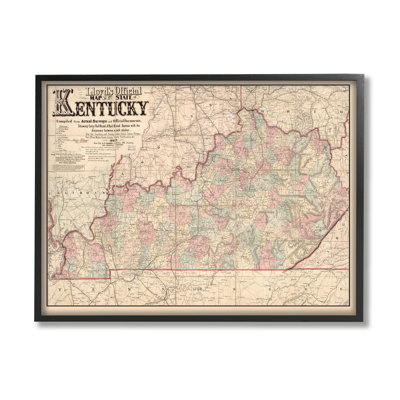 " Historic Kentucky Southern US State Map Vintage Cartography " by Daphne Polselli