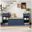 Banc de rangement tout-en-un avec coussin, compartiments, tiroirs et tablettes ouvertes, banc de rangement-129506414