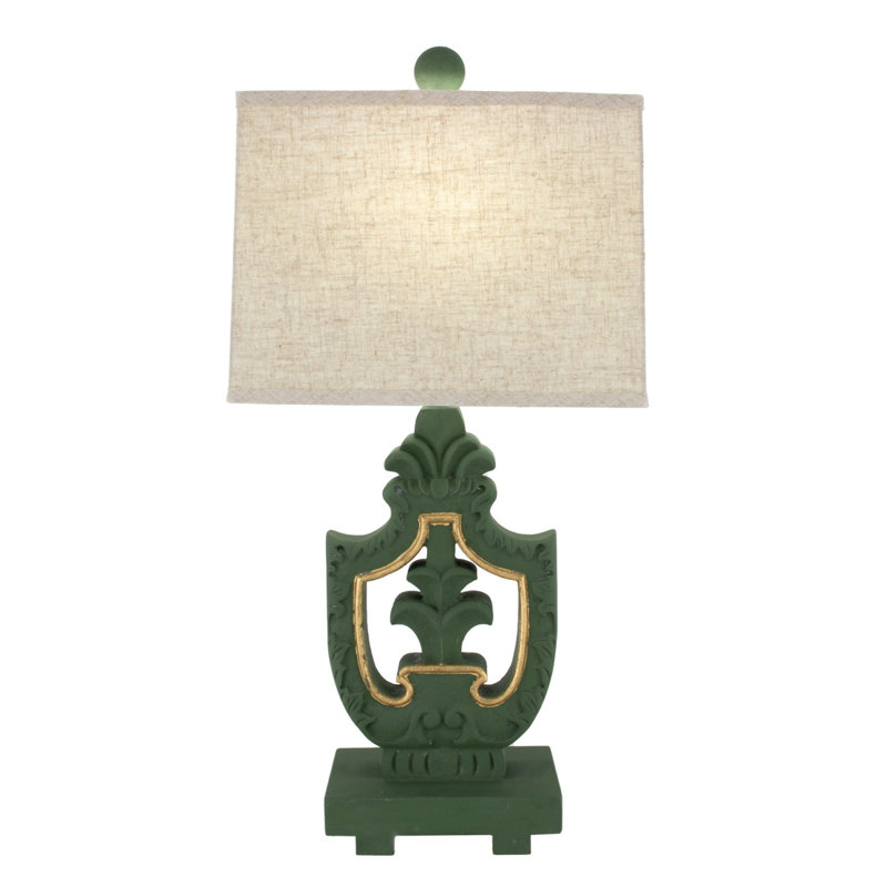 Hugo Table Lamp, Emerald Green/Gold, White