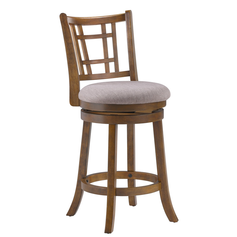 24" Swivel Stool -, Light Brown Seat/Burnt Brown Frame