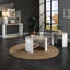 Table de bout moderne avec plateau en chêne et surface brillante