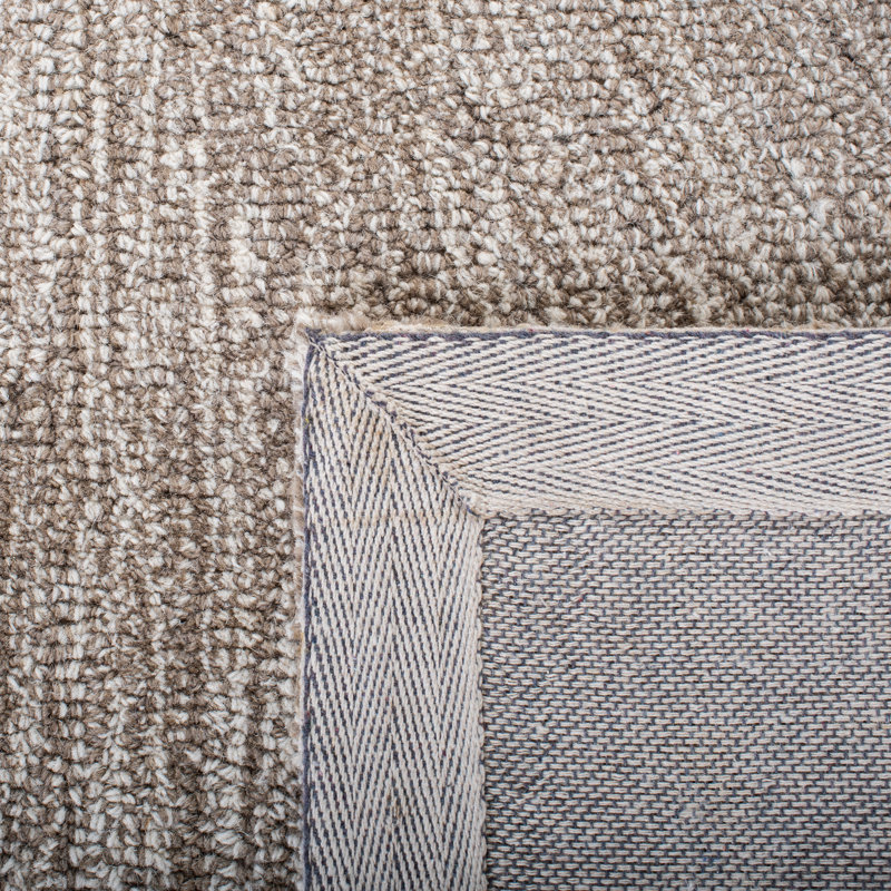 Taupe Hand-Tufted Wool Rectangular 9' x 12' Area Rug