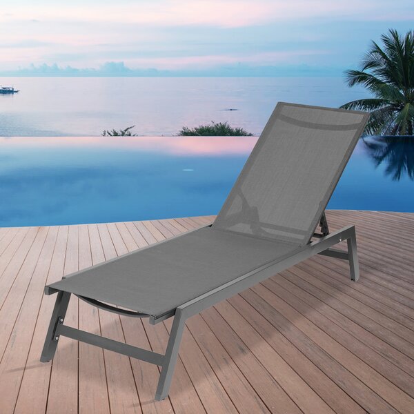 Sunny yard Outdoor Metal Chaise Lounge | Wayfair