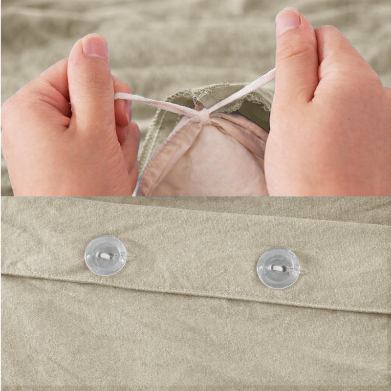 Plain Duvet Cover Complete Bedding Set - Duvet, Fitted Sheet with Matching Pillowcases, Beige