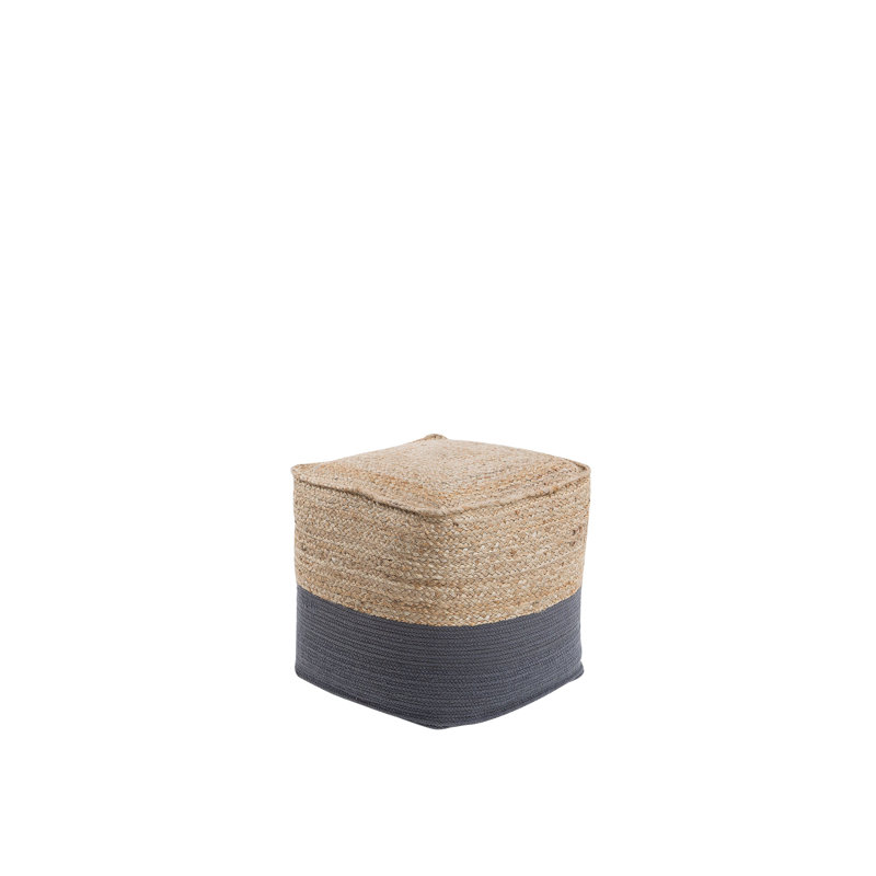 Arkose 44cm Wide Square Pouf Ottoman, Dark Grey