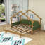Lit simple en bois avec rails rembourrés-309282240
