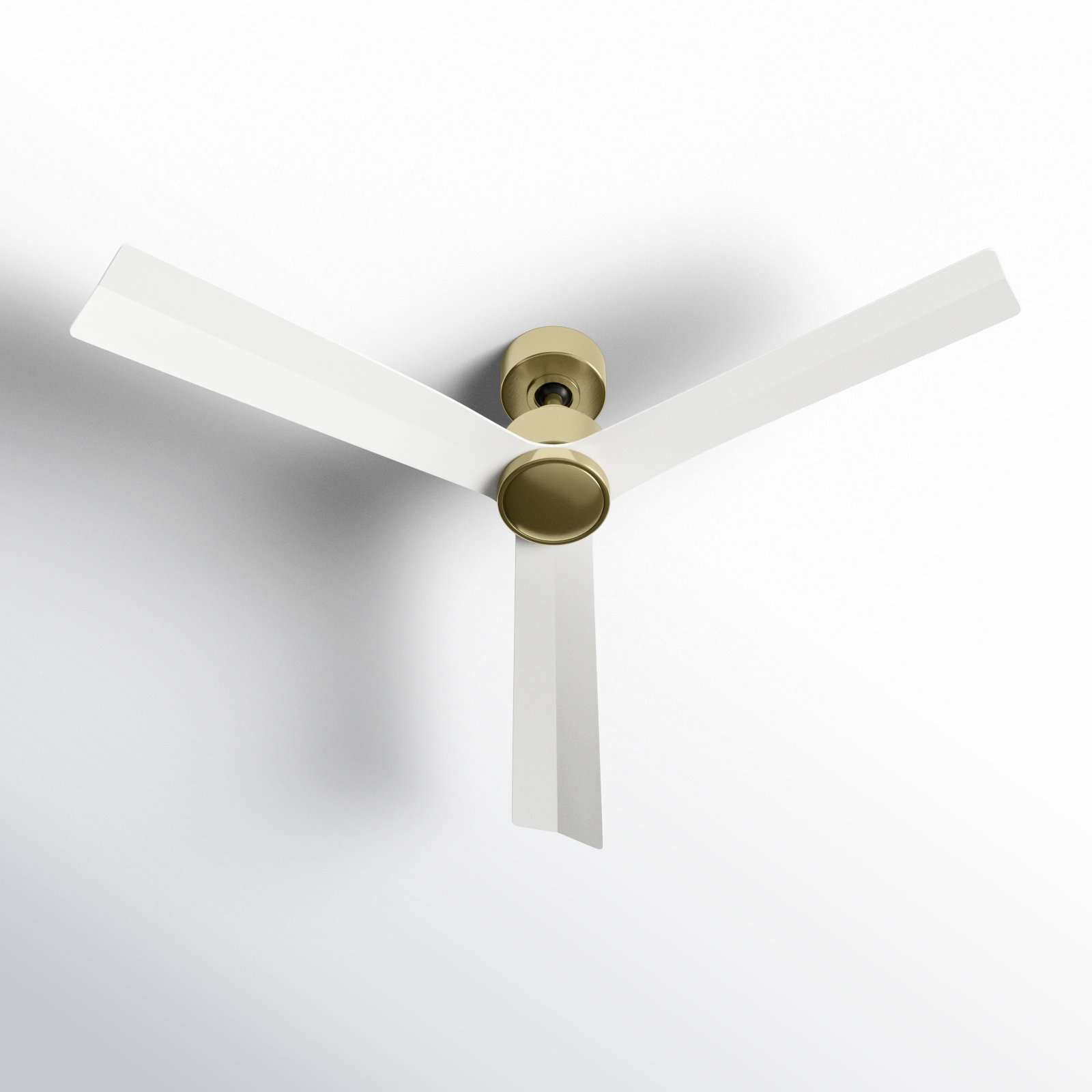 52" Smart Ceiling Fan with Light Kit, Without Light Kit, Satin Brass with Matte White Blades