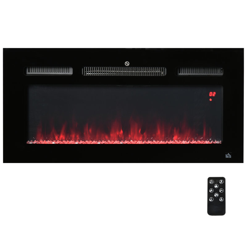 Majoch Steel Electric Fireplace Insert with 5119 BTU, 17.75" H x 36" W x 6" D