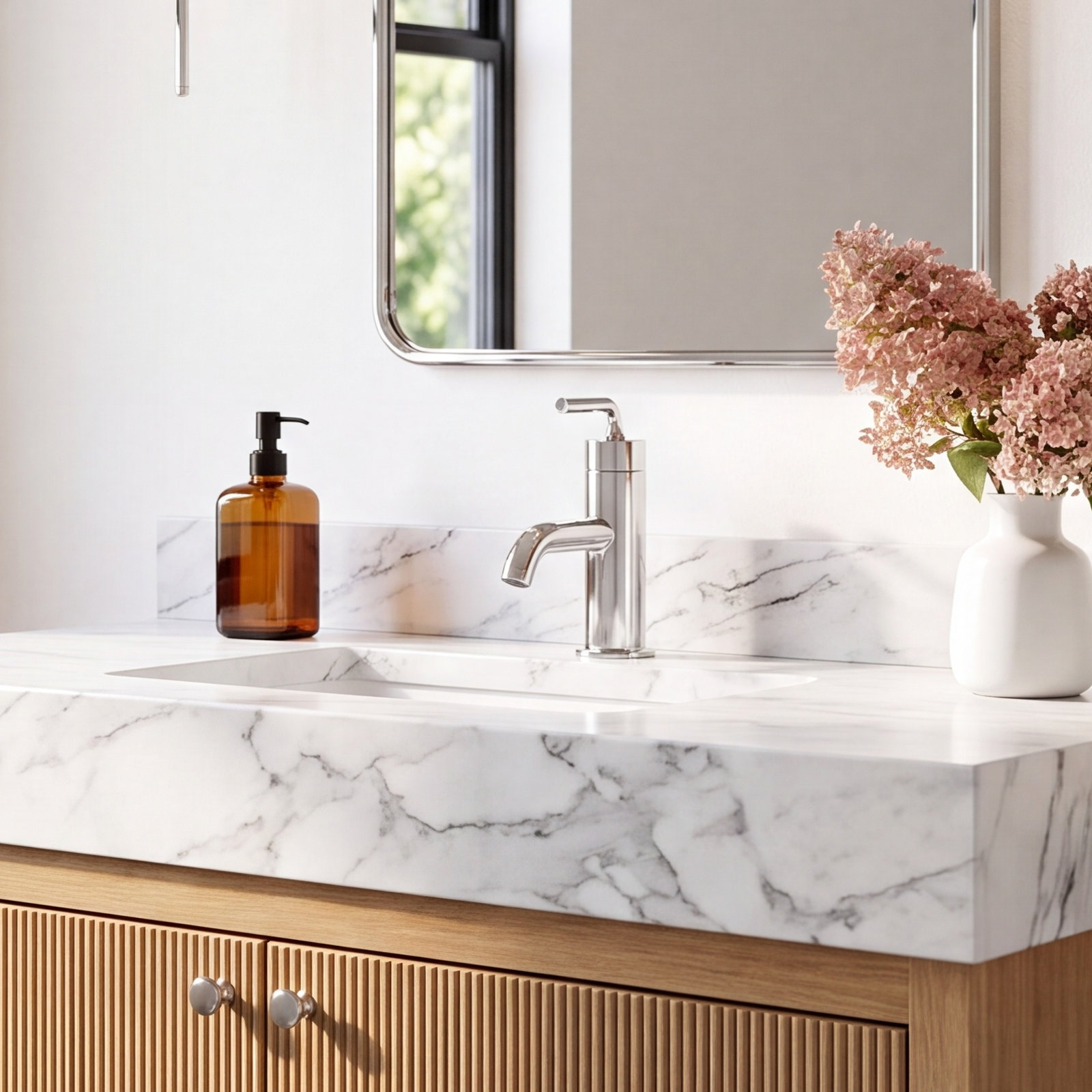Purist Single-Hole Bathroom Faucet with Drain, Polished Chrome