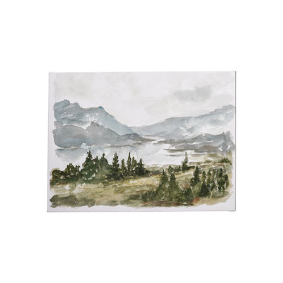 Toile texturée embellie à la main «Overcast Reservoir I» par Ethan Harper