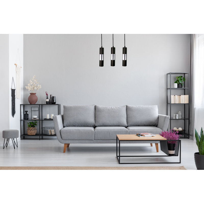 Carron 3 - Light Kitchen Island Pendant,  Black/Silver, No