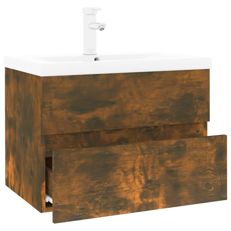 Leesah 600mm Single Bathroom Vanity with Basin, Smoked Oak