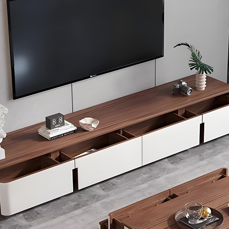 Meuble télé moderne avec cuir de qualité supérieure, H 15,74 po x L 94,48 po x l 15,74 po