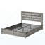 Base de lit grand avec rangement et tête de lit (4 tiroirs de rangement sur le corps du lit + éclairage à DEL) - Plateforme de support de matelas en métal antidérapant et sans bruit + Base de lattes en métal robuste, gris-394577061
