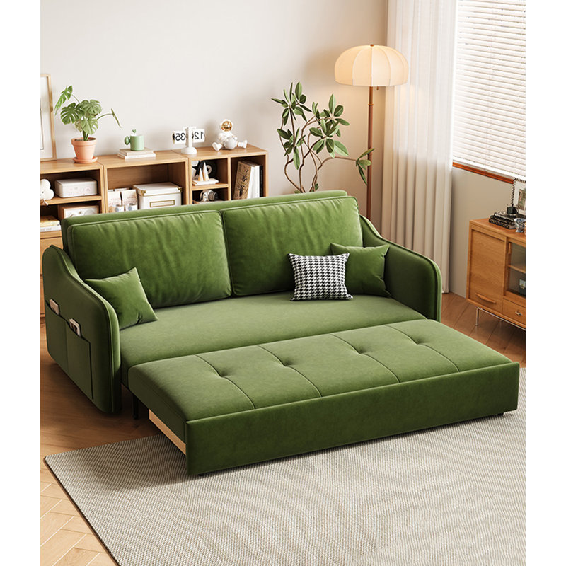 Canapé inclinable moderne en velours pour bébé et acier au carbone vert pour chambre et salon