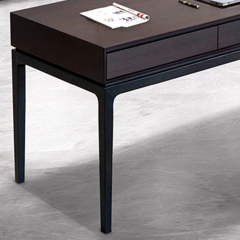 Simple computer desk study table for learning, 30.71" H x 70.87" W x 25.59" D, Tan