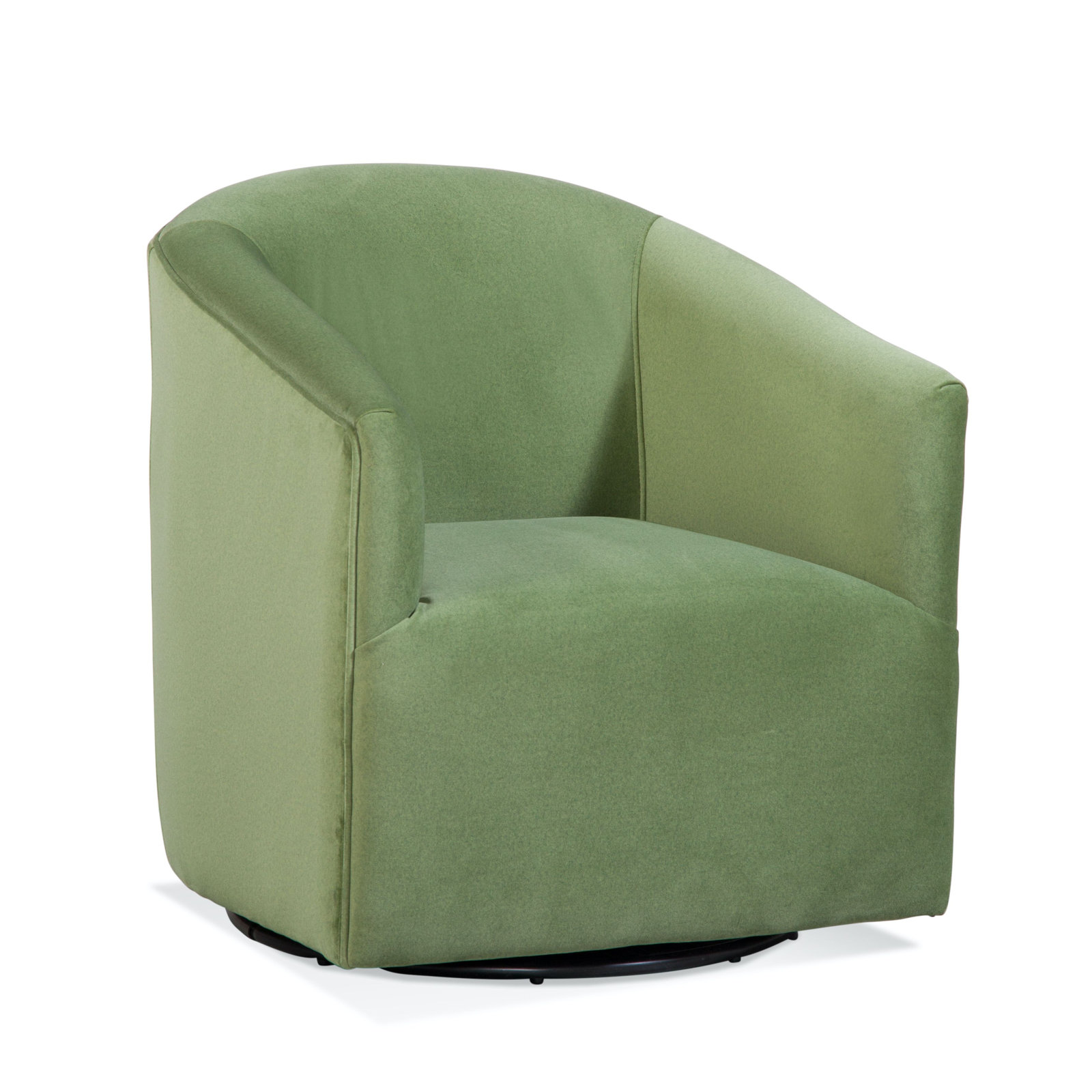 Briles Upholstered Swivel Barrel Chair, Green Performance Fabric; 0851-54