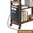 360° Rotating Side Table with Charging Station & Storage Bag, Mobile End Table with 6 Lockable Casters for Living Room & Bedroom-501436025