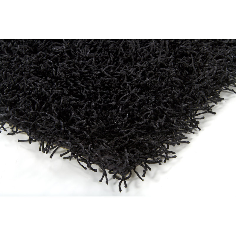 Zara Hand Loomed Modern Area Rug in Black, Rectangle 7'9" x 10'6"