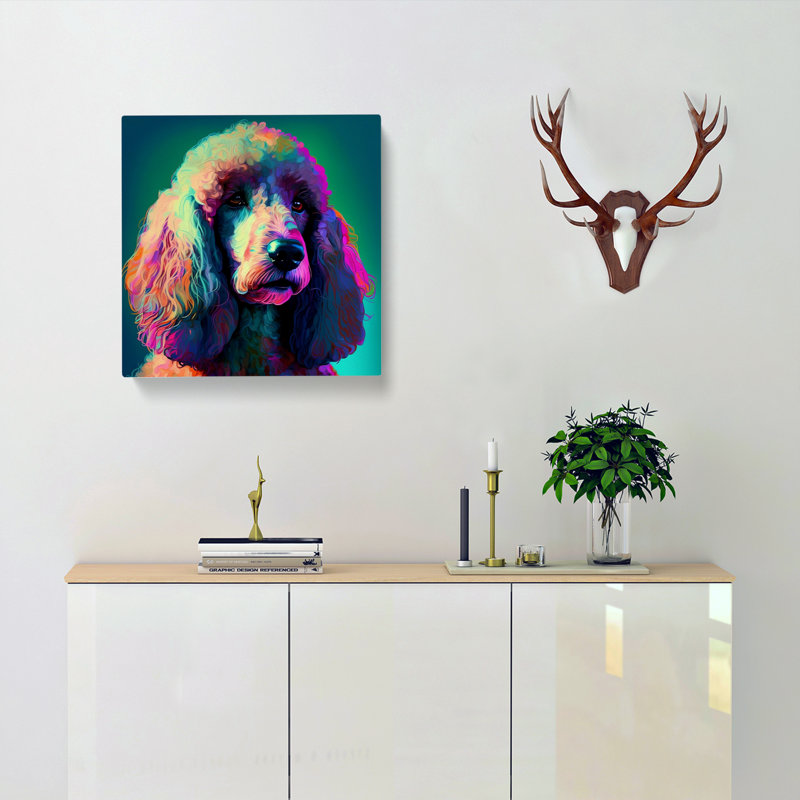 Poodle Fauvism - Wrapped Canvas, 50cm H x 50cm W x 3cm D