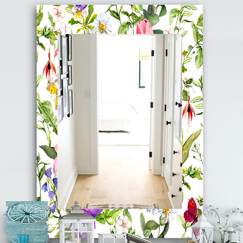 Miroir mural fleur 49, H 39,4 po x l 29,5 po