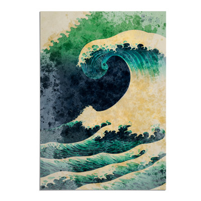 Watercolour Japanese Wave No.5 - Wall Art
