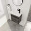 Meuble-lavabo mural profond de 18,25 po avec lavabo en résine blanche, porte simple à fermeture en douceur et rangement 18 po