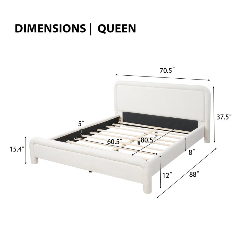 Lit plateforme tapissier Valmere, Grand lit